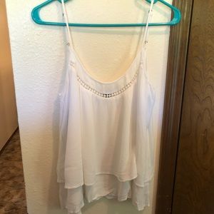 Forever 21 white crop tank blouse. Size L